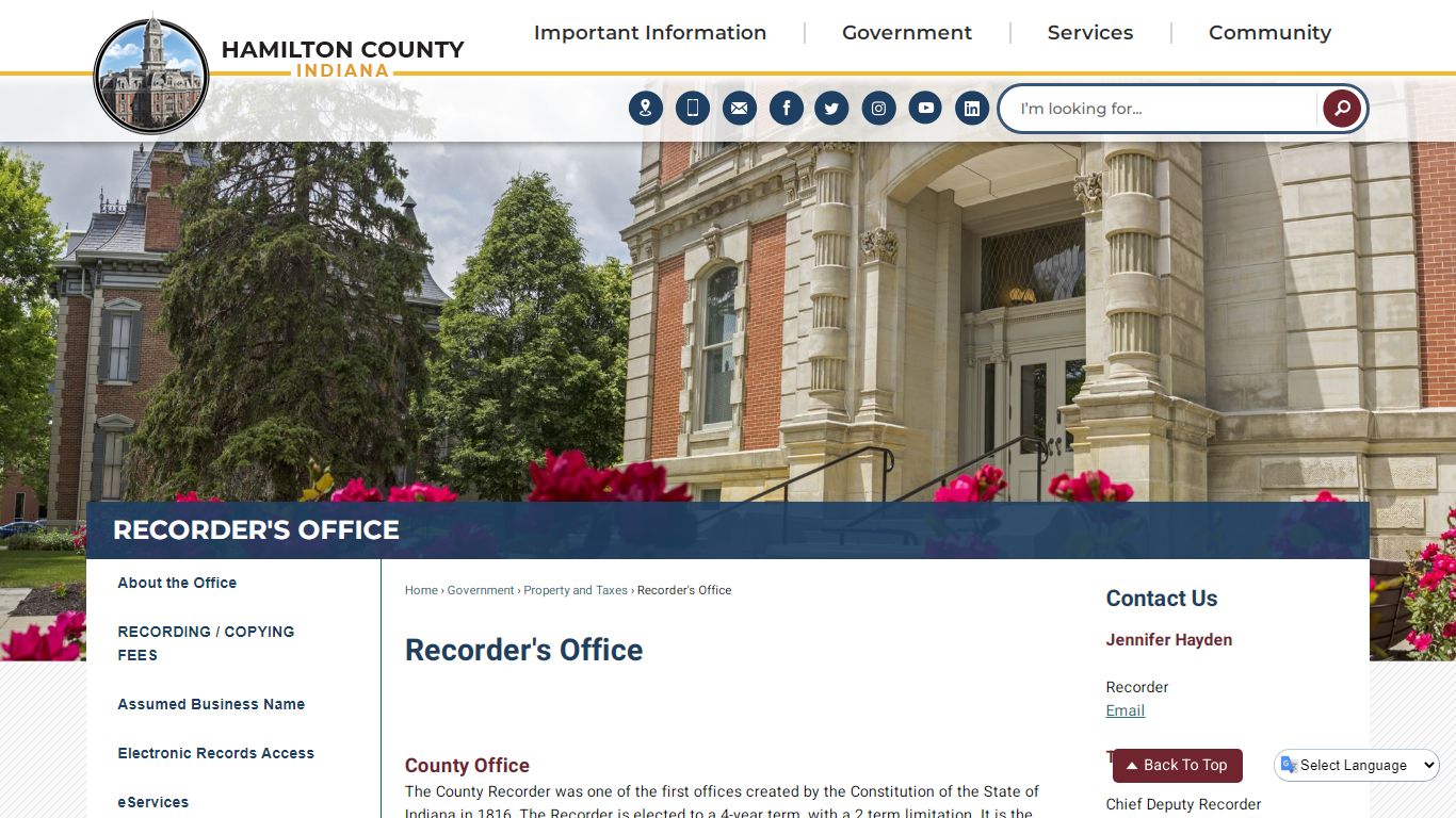 Recorder's Office | Hamilton County, IN